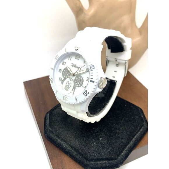 Disney Mickey Mouse Women's Watch White Dial Rubber Band Quartz 39mm - Picture 2 of 14